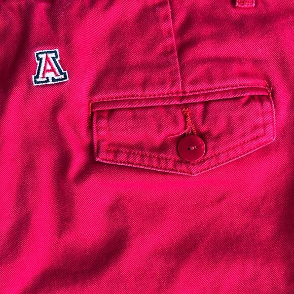Logo HIgh Waist Capris Embroidered Twill Pants Arizona University Womens 12 Red - Picture 6 of 11